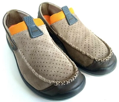 Zapatos mocasines informales sin cordones Crocs Linden para hombre talla 9 carbón/nogal Foto 1 de 4