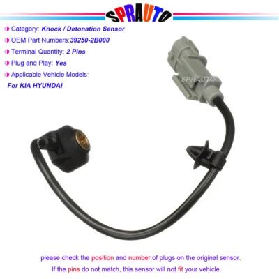 Sensor de detonación de golpe para Hyundai Accent Creta Kia Rio Soul 392502B000 KS392 Foto 1 de 4