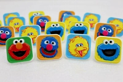  18 Anillos de Plaza de Sésamo Cupcake Toppers Decoración de Pasteles Decoración de Fiesta NUEVO Foto 1 de 4
