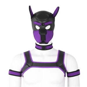 Party Masks Puppy Play Dog Hooded Collar Arms Shoulders Role Play Mask Kit - Picture 1 of 20