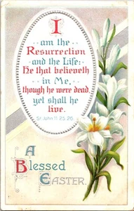 Prägepostkarte Ein gesegnetes Ostern Ich bin die Auferstehung... Johannes 11,25-26 - Bild 1 von 2