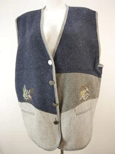 Herrlich blau grau mit Stickerei großartige Weste Strickweste Gr.50 - Bild 1 von 6