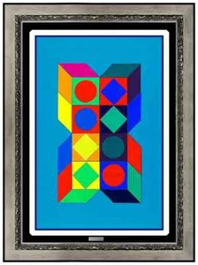 Victor Vasarely Original Cardboard Collage Hand Cut Signed Modern Painting Art - Picture 1 of 5