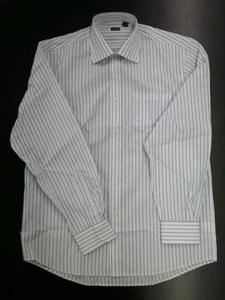 Boys Zivo Blue & White Strpied Long Sleeved Button Down Dress Shirt Sizes 4-20 - Picture 1 of 5