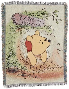 Winnie The Pooh, "Vintage Pooh" Woven Tapestry Throw Blanket - Picture 1 of 2