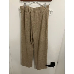 Hypeach Women's Woven Knit Crop Pants, Sandstone Beige, Small - Picture 1 of 2