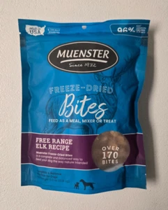 Muenster Freeze Dried Dog Food Treat Topper Bites (5oz) Farmhaus Elk Recipe - Picture 1 of 13