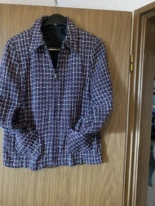Woll Jacke / Blazer /Cardigan Schwarz Weiss Lila Gr. M  - Bild 1 von 11