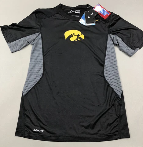NWT Nike Dri-Fit Slim Fit Men’s Iowa Hawkeyes Football Shirt Black Size Small Cover
