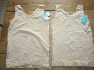 LOT 2 Vanity Fair Smoothing Comfort Spin Tank Cami 17672 Damask Neutral 2XL - Picture 1 of 5