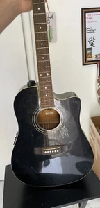 TAKAMINE JASMINE BLACK ACOUSTIC ELECTRIC DREADNOUGHT CUTAWAY GUITAR  - Picture 1 of 7