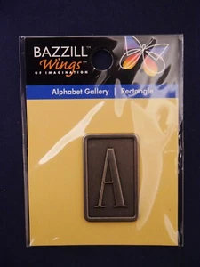 Bazzill Wings Metal Alphabet Rectangle "A" Scrapbook Embellishment Cards NEW 8P - Picture 1 of 2