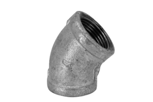 Accesorio de tubo de codo de hierro galvanizado maleable 45 grados 25 mm (1") - Imagen 1 de 3