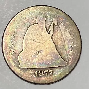 1877 25c SEATED LIBERTY QUARTER - Silver - Picture 1 of 5