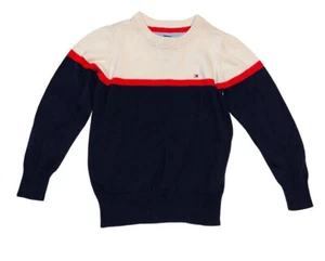 Tommy Hilfiger Boys Sweater Red White Blue Crew Neck Sz 4 - Picture 1 of 5