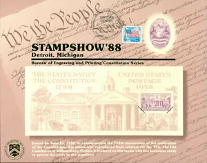 Tarjeta de recuerdo BEP cancelada del centro de visitantes - B118 Stamp Show 1988 - Imagen 1 de 1