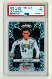 Leroy Sane LAZER PRIZM Panini 2018 Mistrzostwa Świata #93 PSA 9 w idealnym stanie - Zdjęcie 1 z 2