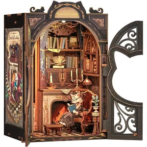 Book Nook Wizardi Miniature - Count Cat's Study Roombox Kit - Picture 1 of 5