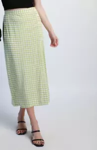 Women's green gingham midi skirt (size M) - Brand New - Picture 1 of 4