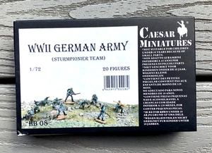CAESAR MINIATURES 1/72 WW II GERMAN ARMY STURMPIONEER TEAM 20 FIGURES HB 08 NIB - Picture 1 of 12