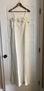 Club L London WomenButterroup White Scrappy Floral Split Maxi Dress White Size 6 - Picture 1 of 7