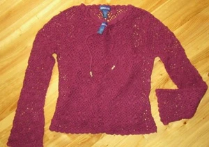 Limited Too Girls Wine Bell L/S Ramie/Cotton 2 Pc Sweater/Tank Great Preowned - Picture 1 of 3