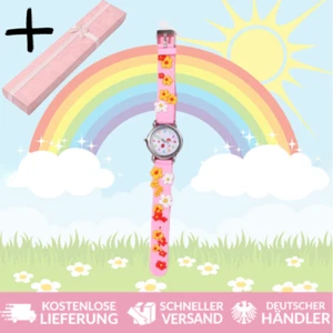 Nr 3-Einhorn Kinder Armbanduhr Gummi Silikon Bunte Mädchen Kinderuhr Regenbogen - Bild 1 von 4