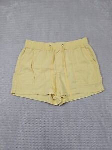 Gap Shorts Womens Medium Yellow Linen Blend Pull On Pockets