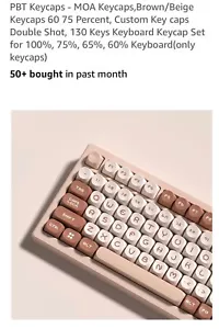 PBT Keycaps - MOA Keycaps,Brown/Beige Keycaps 60 75 Percent, Custom Key Caps#628 - Picture 1 of 15