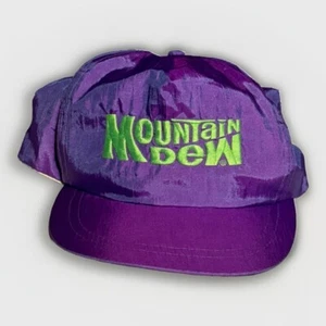 Vintage Mountain Dew Snapback Hat 80s Iridescent Purple Surf Style Ski Rare HTF - Picture 1 of 4