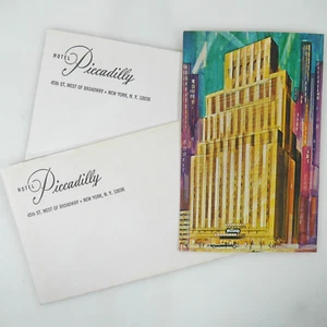 2 Hotel Piccadilly Vintage Umschläge & Postkarte New York City Schreibwaren NYC - Bild 1 von 5