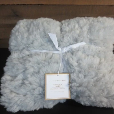 POTTERY BARN CLOUD FUR THROW - GRAY - 45" X 60" - Image 1 of 4