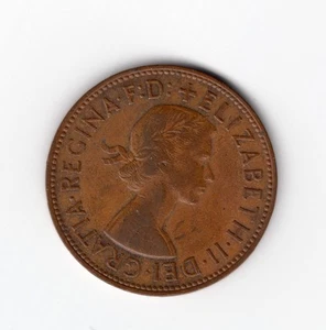 Eine britische 1962 Elizabeth II Penny 1d Münze, 63 Jahre alt! 33 - Bild 1 von 2