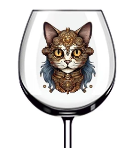 12x Colourful Steampunk Sugar Skull Vinyl Sticker Decal Tumbler Wine Glass Cup - Picture 1 of 3