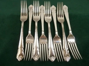8 nice Vintage George Butler Silver Plated Dinner Table Forks #2 - Picture 1 of 1