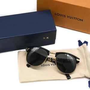 LOUIS VUITTON LV In The Pocket Sunglasses Z1017U Foldable 55□20 140 Black Gold - Picture 1 of 13