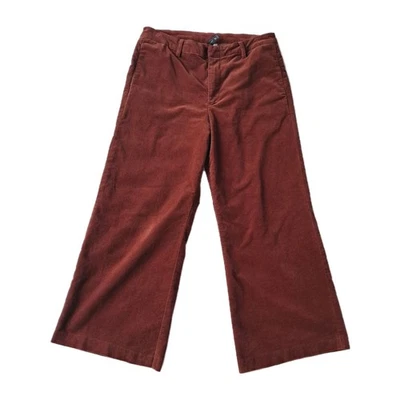 Kut From The Kloth Meg Fab Ab High Waist Crop Wide Leg Velvet Pants Size 12 - Image 1 of 4