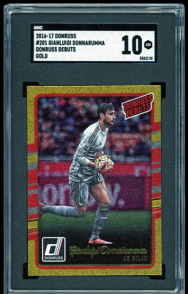 Gianluigi Donnarumma 2016 Panini Donruss Debuts #201 Gold AC Milan PSG SGC 10 - Image 1 of 2