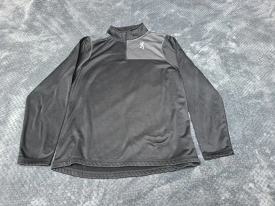 Suéter Browning Para Hombre Grande Negro y Gris Cuarto Cremallera Pullover Caza Logo Foto 1 de 4