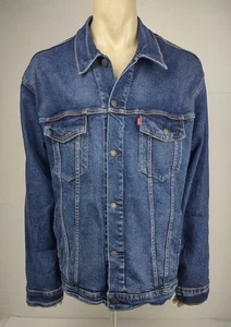 Levi's Chaqueta Vaquera Azul Lavado Oscuro Mezcla Algodón Botón Delantero Hombre Talla 3XL XXXL - Imagen 1 de 9