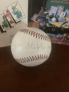 Riggs Stephenson Signed Baseball Chicago Cubs HOF 1929 1932 World Series VTG - Picture 1 of 2