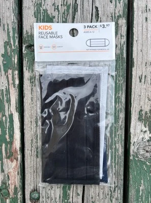 3-Pack Kids Reusable Cloth Face Masks - Washable Comfort One Size • Ages 4-12 - Image 1 of 4