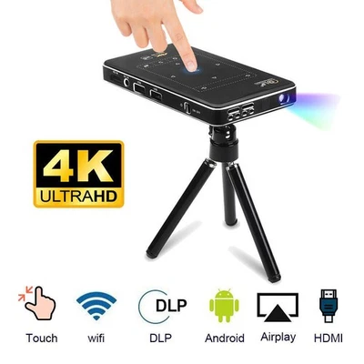 FHD 4K Smart DLP Mini Projector Android WiFi Bluetooth 2+32G Heimkino Beamer DE - Bild 1 von 4