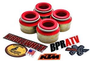 KTM 250 350 450 500 SX-F XC-F EXC-F XCF-W RED Viton Valve Stem Seals Kibblewhite - Picture 1 of 24
