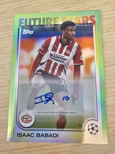 2024-25 Topps Buque insignia de la UEFA Isaac Babadi #FSA-IB Auto Future Stars #d 101/199 - Imagen 1 de 3