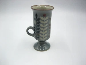 Vintage Steingut Sockel Becher gesprenkelt blau Blumen Japan - Bild 1 von 7