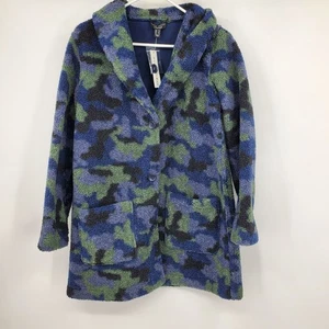 NWT Susan Graver Weekend Reversible Sherpa & Polar Navy Blue Fleece Coat Size XS - Picture 1 of 6