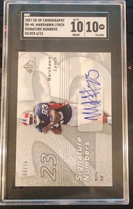 2007 Upper Deck SP Chirography Signature Numbers Marshawn Lynch 6/15   SGC 10/10 - Picture 1 of 2