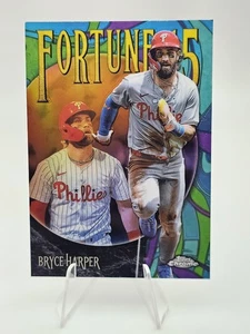 2025 Topps Chrome Bryce Harper #F15-6 Fortune 15 Philadelphia Phillies - Picture 1 of 2
