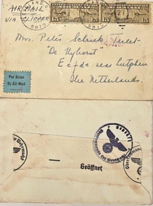 Airmail C8 Censored To Netherlands 1940 - Picture 1 of 2